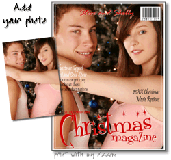 Christmas couple magazine cover