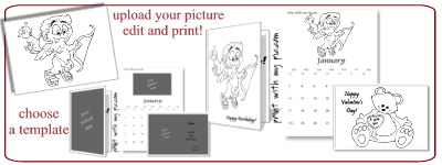 make a printable Valentine's Day card to color