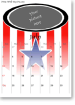 4th of July calendars printable