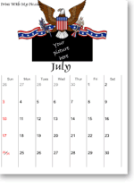 4th of July calendar template