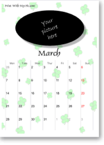 St. Patrick's Day calendar to print