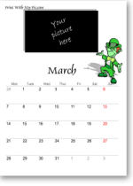 St. Patrick's Day calendar template