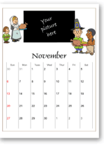 thanksgiving calendars to print