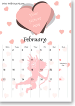 Valentine's Day calendars to print