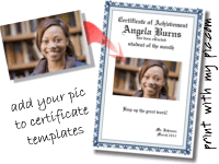 print a certificate with your own picture