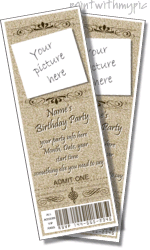 Birthday Party Invitation Templates Free on Ticket Invitation Templates  Printable Ticket Invitations With Your