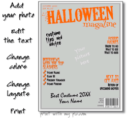 Halloween magazine cover template