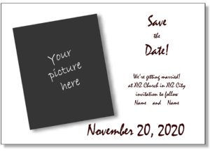 printable Save the Date announcement