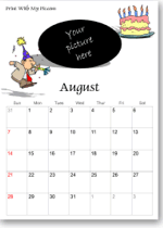 Birthday Day calendars to print