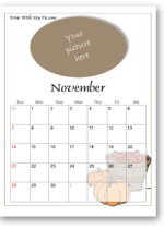 thanksgiving calendars to print