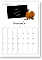thanksgiving calendars to print