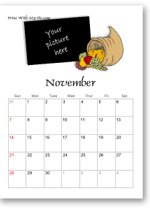 thanksgiving calendars to print