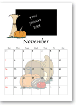 thanksgiving calendars to print
