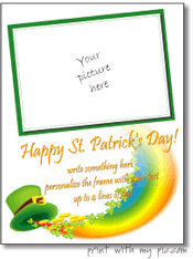 free printable St. Patrick's Day picture frame
